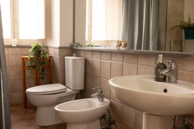 Bathroom with washbasin, WC and bidet